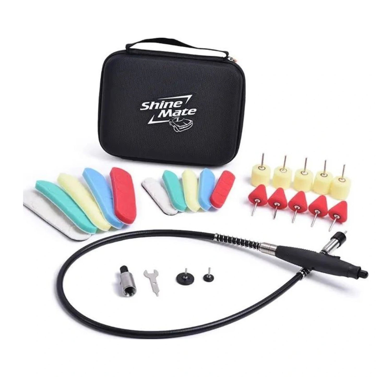 MPK-3 Kit Mini Pulidora Nano ShineMate M14 | Kit de Extensión Profesional para Detailing