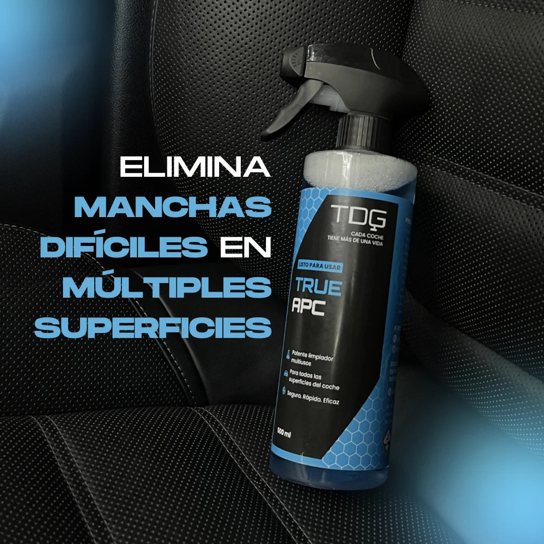 True APC elimina manchas difíciles en múltiples superficies del coche