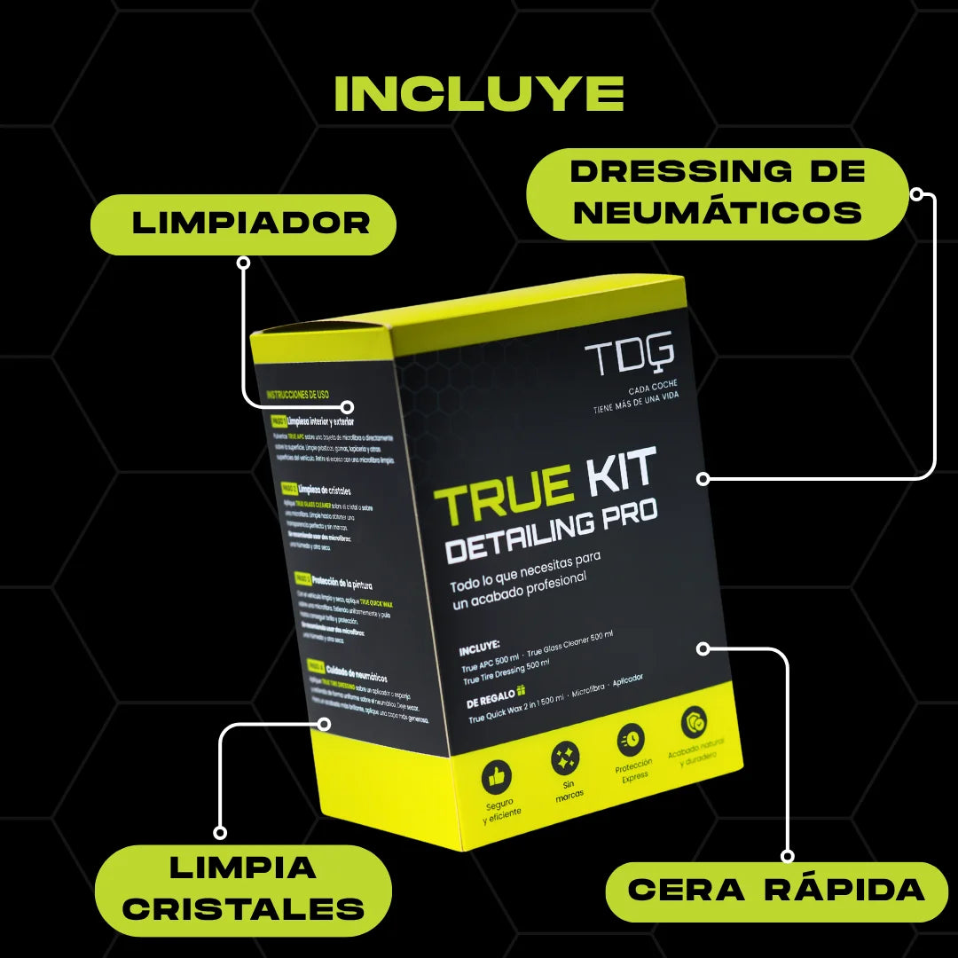 Kit de productos para el cuidado del coche True Kit Detailing Pro