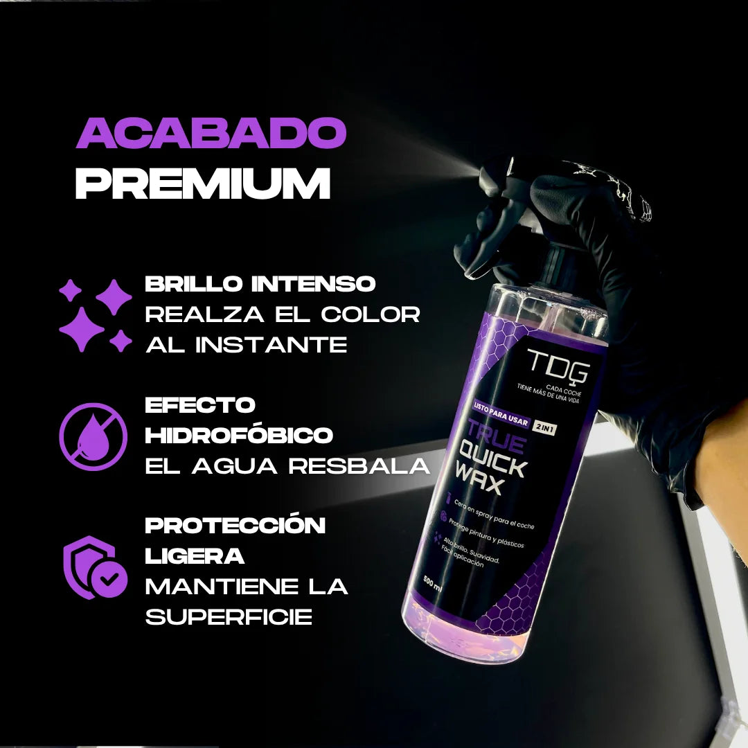 Cera Líquida en Spray para Coche True Quick Wax 2 in 1