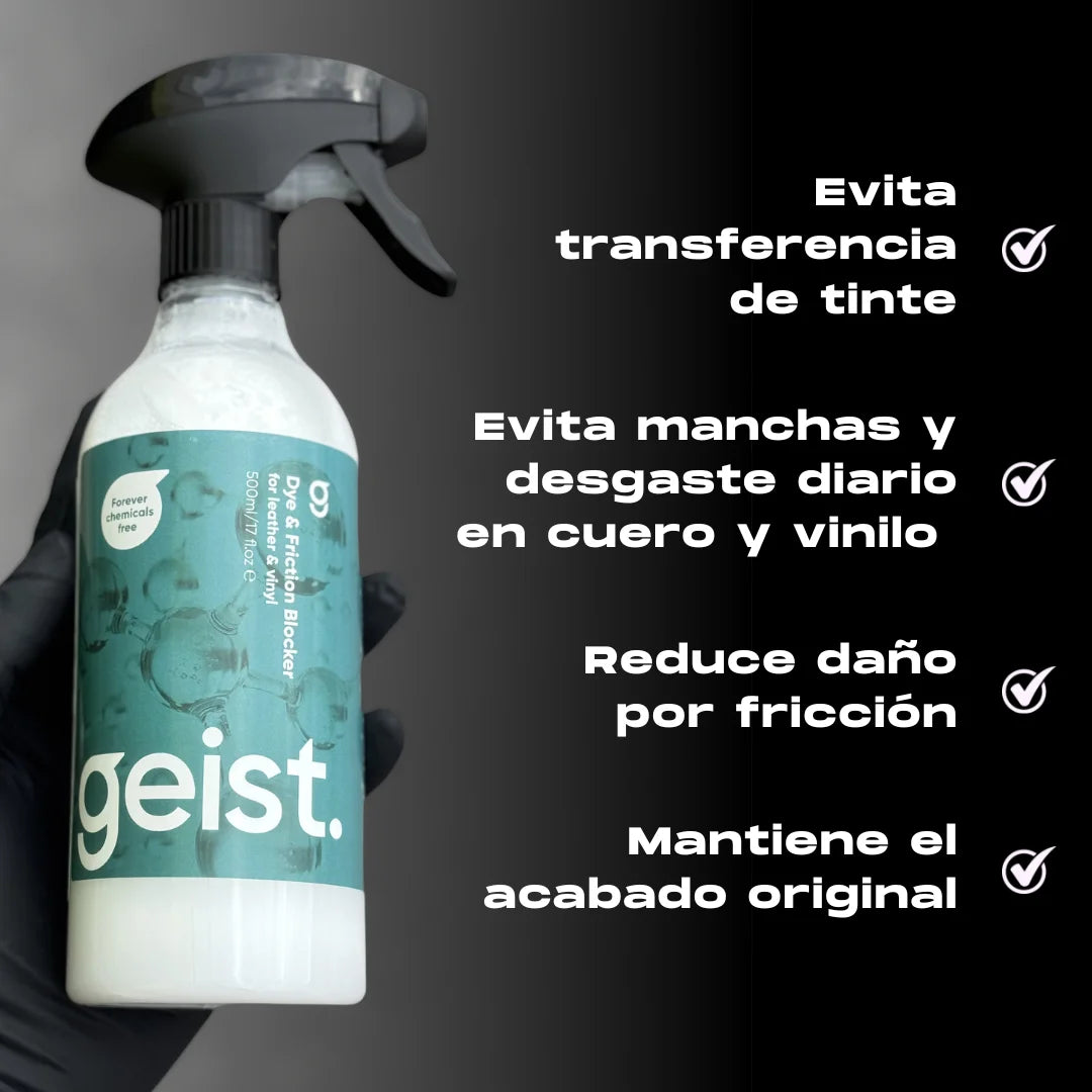 Protector y bloqueador de tinte y fricción para cuero Geist Bloqueador
