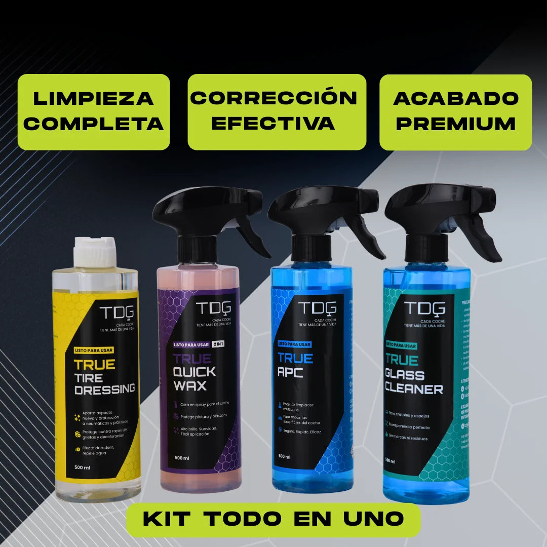 Kit de productos para el cuidado del coche True Kit Detailing Pro