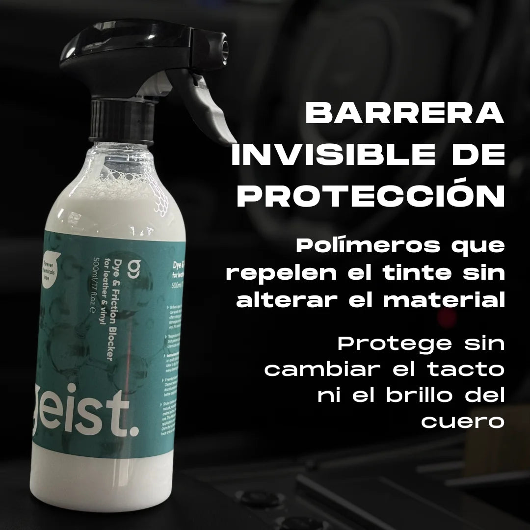 Protector y bloqueador de tinte y fricción para cuero Geist Bloqueador