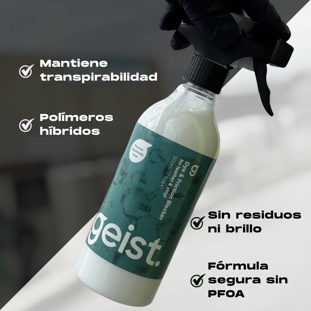Protector y bloqueador de tinte y fricción para cuero Geist Bloqueador