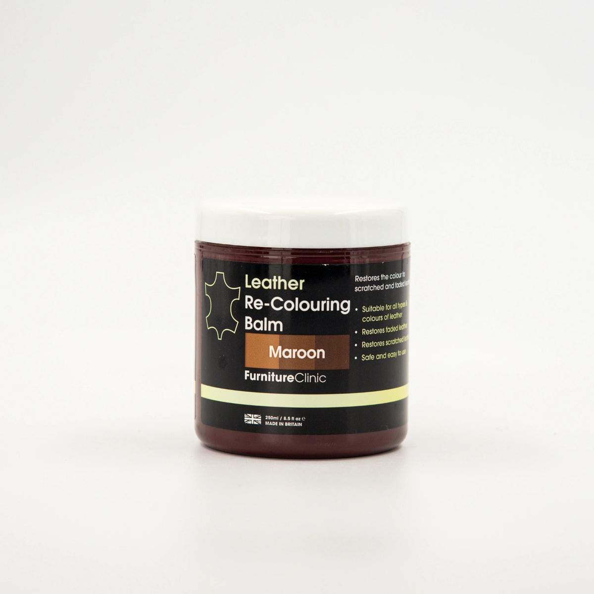 Bálsamo Restaurador de Color para Cuero Furniture Clinic Maroon 250 ml