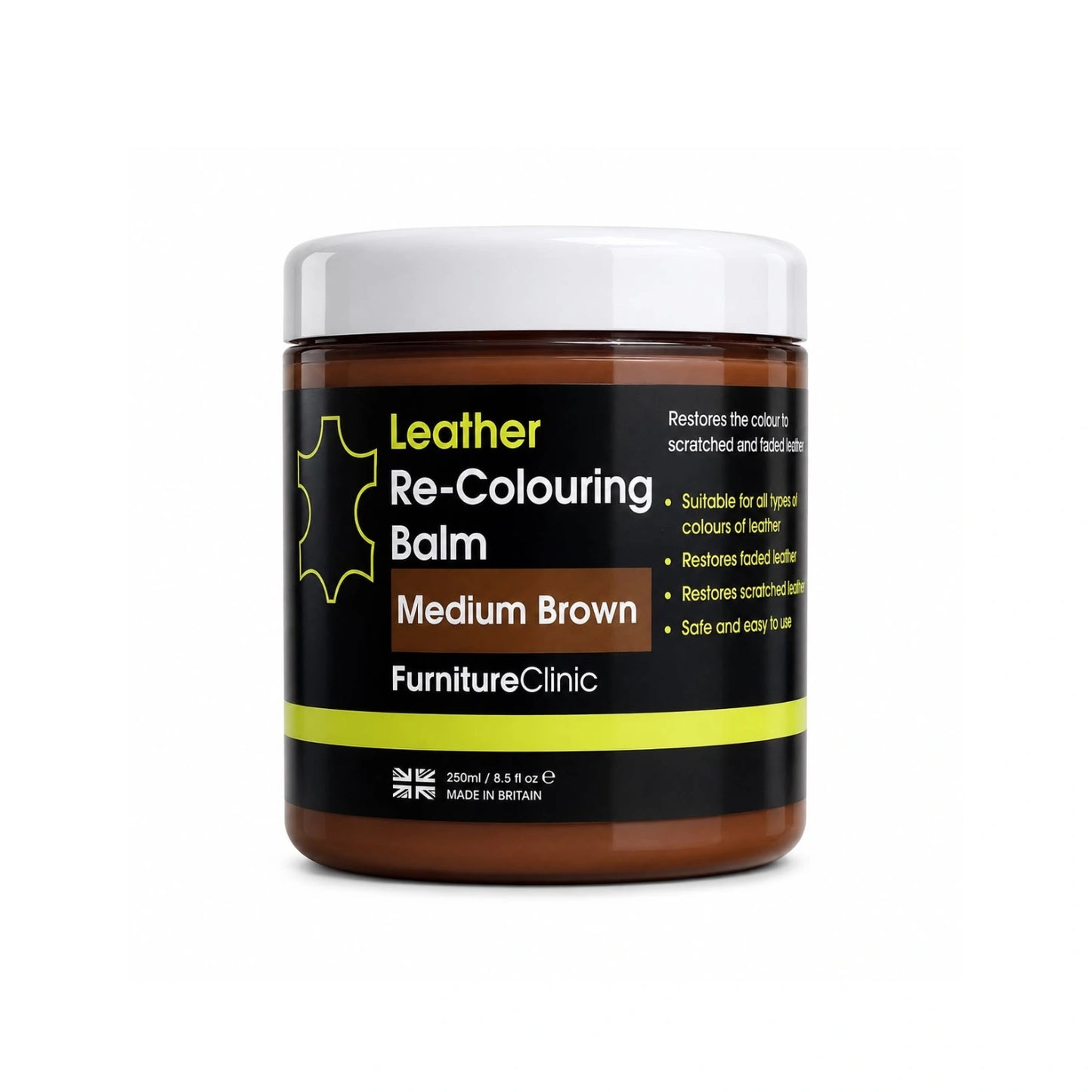 Bálsamo Restaurador de Color para Cuero Furniture Clinic Medium Brown 250 ml