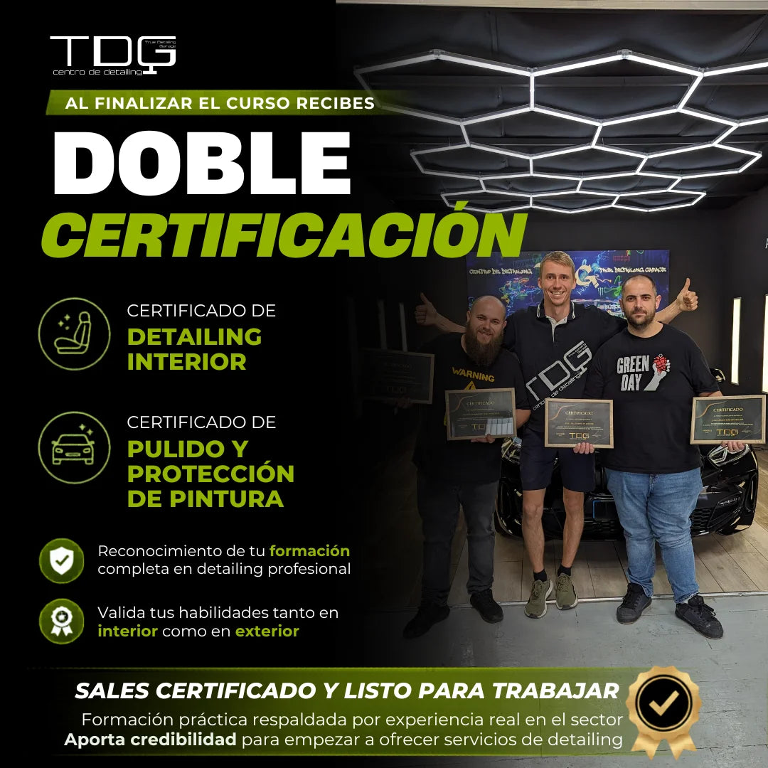 CURSO DETAILING 2 EN 1 – DETAILING + PULIDO Y PROTECCIÓN DE PINTURA (40H)
