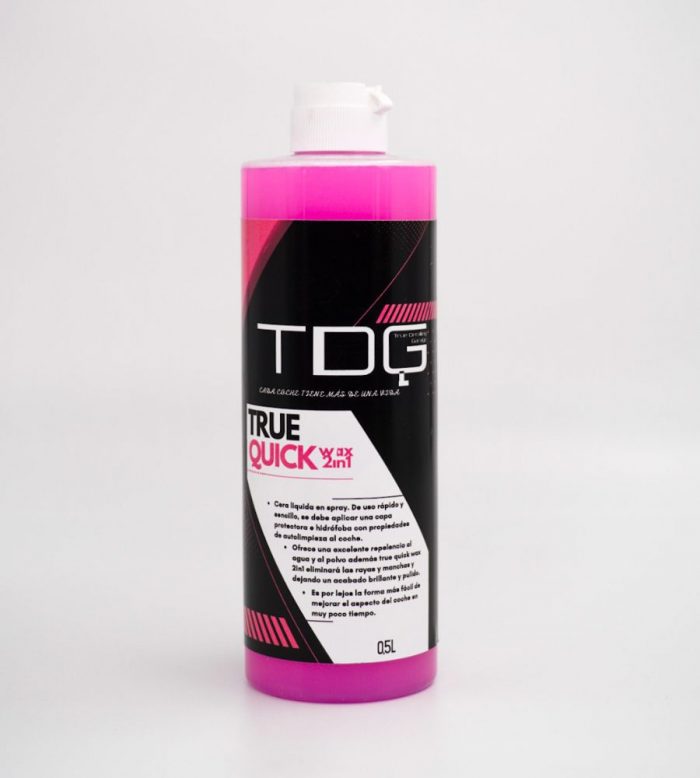 Botella de True Quick Wax 2in1 500 ml concentrado para protección y brillo rápido del vehículo