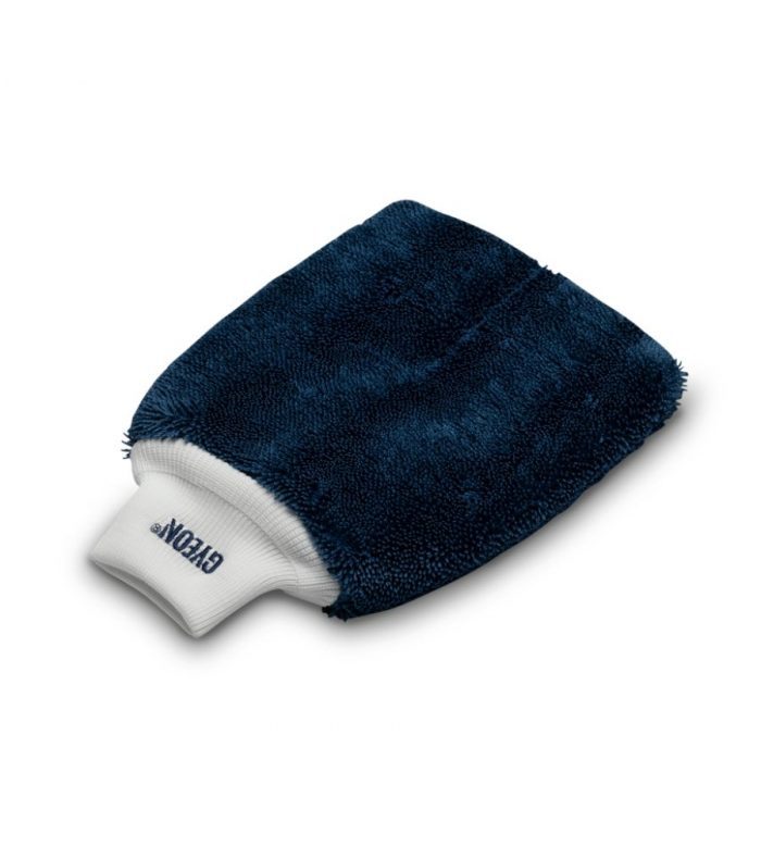 Detalle del Gyeon Q²M Silk Mitt EVO mostrando textura de microfibra ultra absorbente